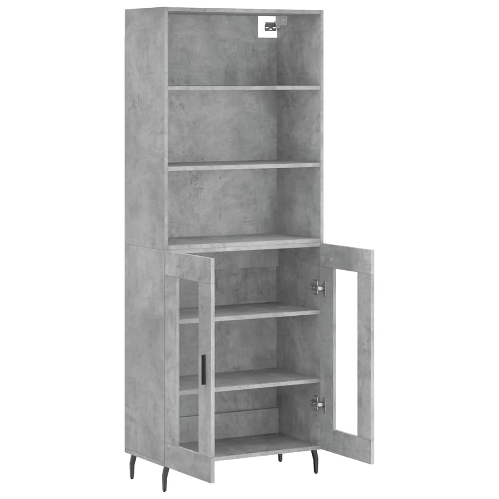 Buffet credenza cassettiera armadio mobile contenitore organizer cucina soggiorno salotto alto 69,5 x 34 x 180 cm legno ingegnerizzato grigio 02_0034557