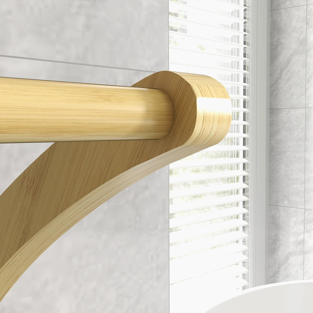 Portasciugamani in Bamb¨´ 3 Barre con Ripiano ¨C zephmum ¨C Naturale 60x30x