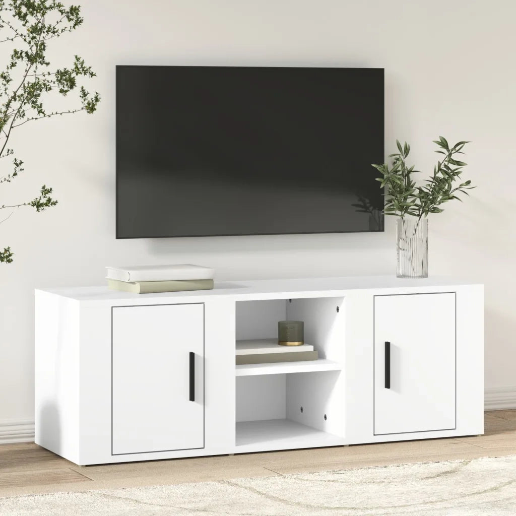 Mobile Porta TV-Mobile per TV-Credenza TV Bianco 100x31,5x35 cm in Legno Multistrato