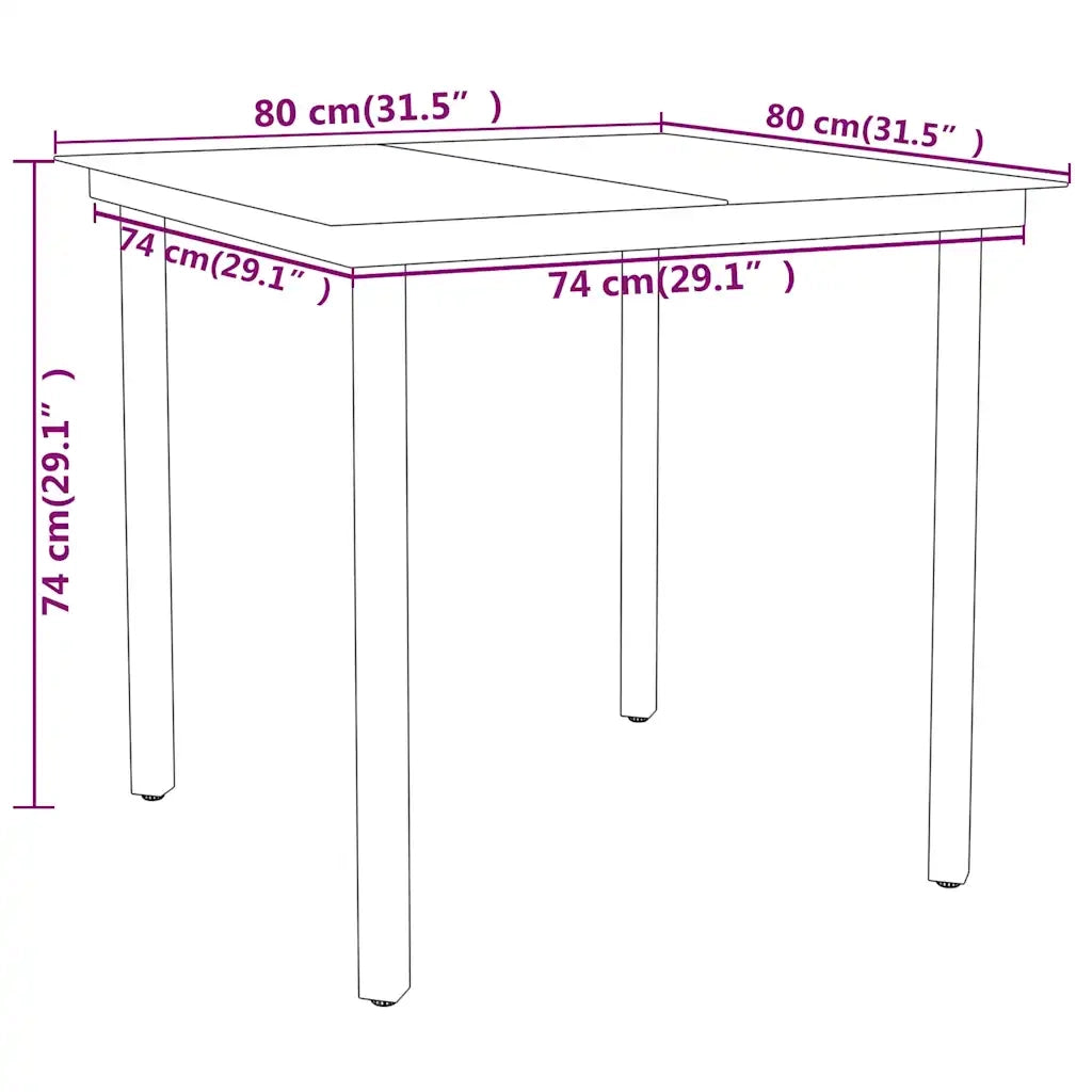 Set Mobili da Pranzo per Giardino 3 pz Nero 3099089