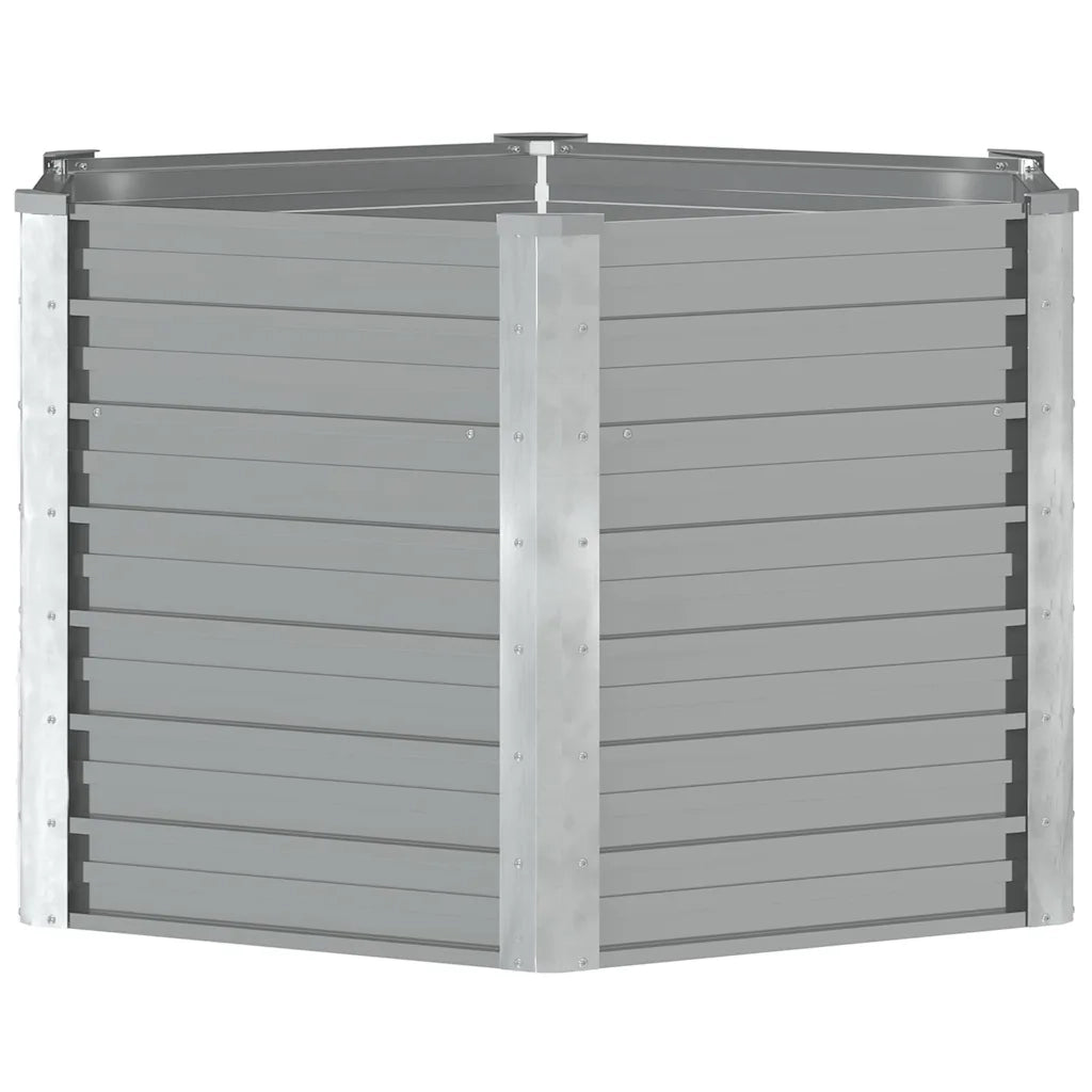 Letto Rialzato Giardino in Acciaio Zincato 129x129x77 cm Grigio 44856
