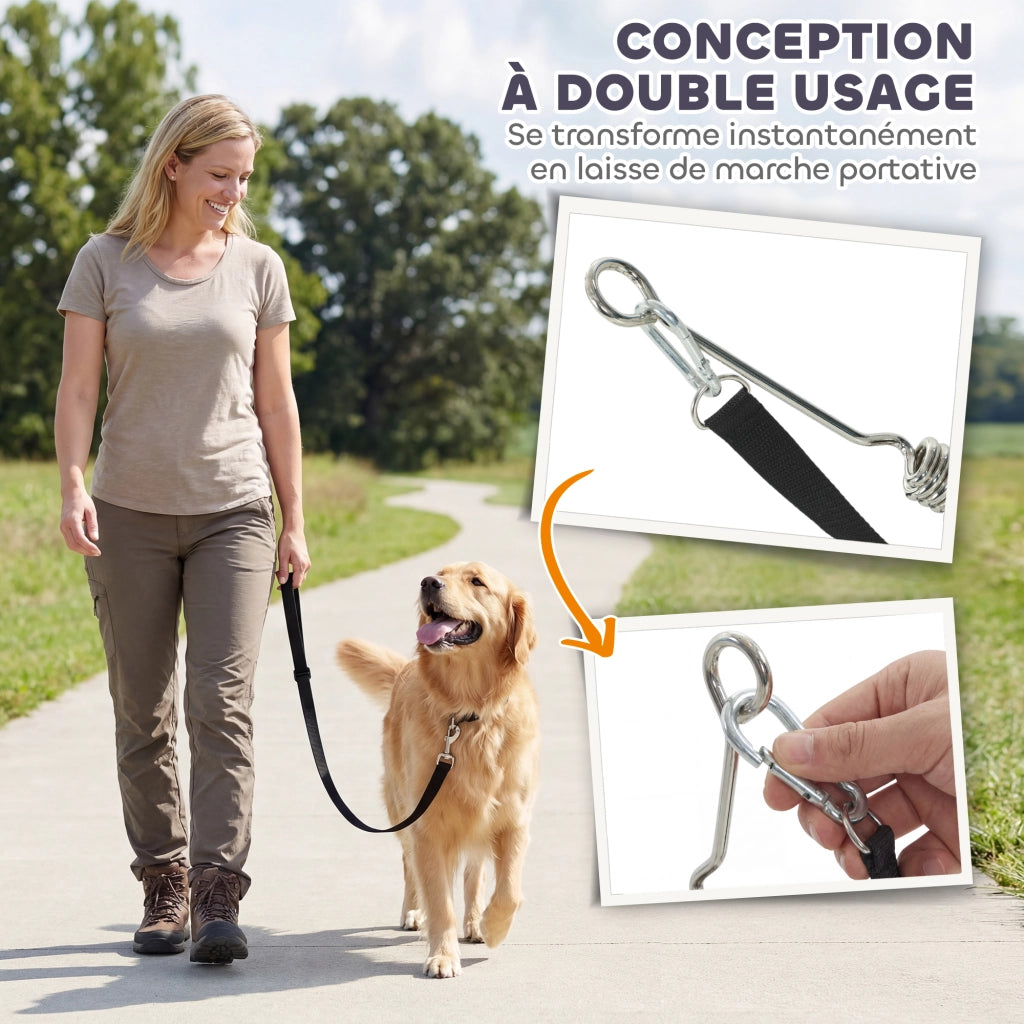 Supporto Bicicletta per Cane 180 cm ¨C zephmum ¨C Acciaio Inox, Argento