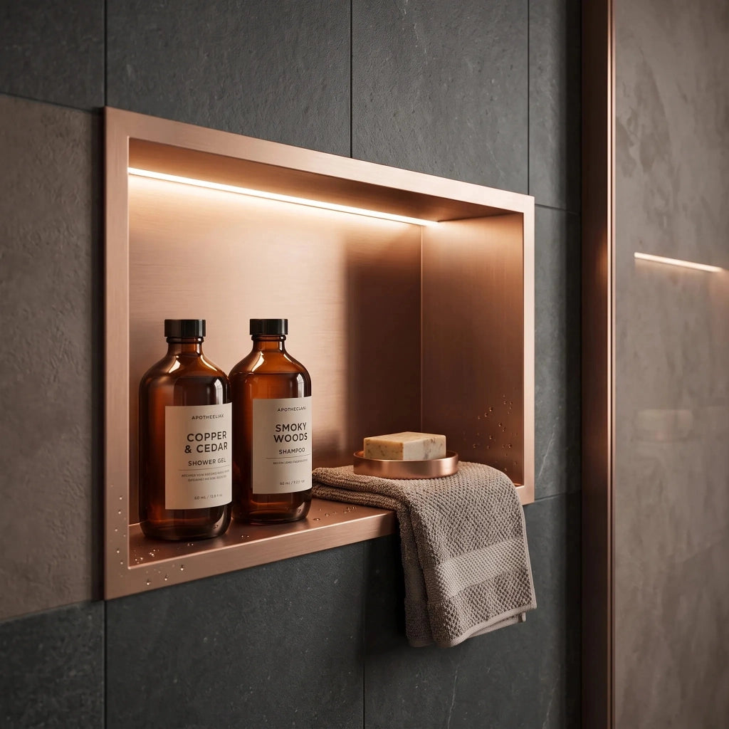 Mensola Bagno Led 30x45 Brush Copper