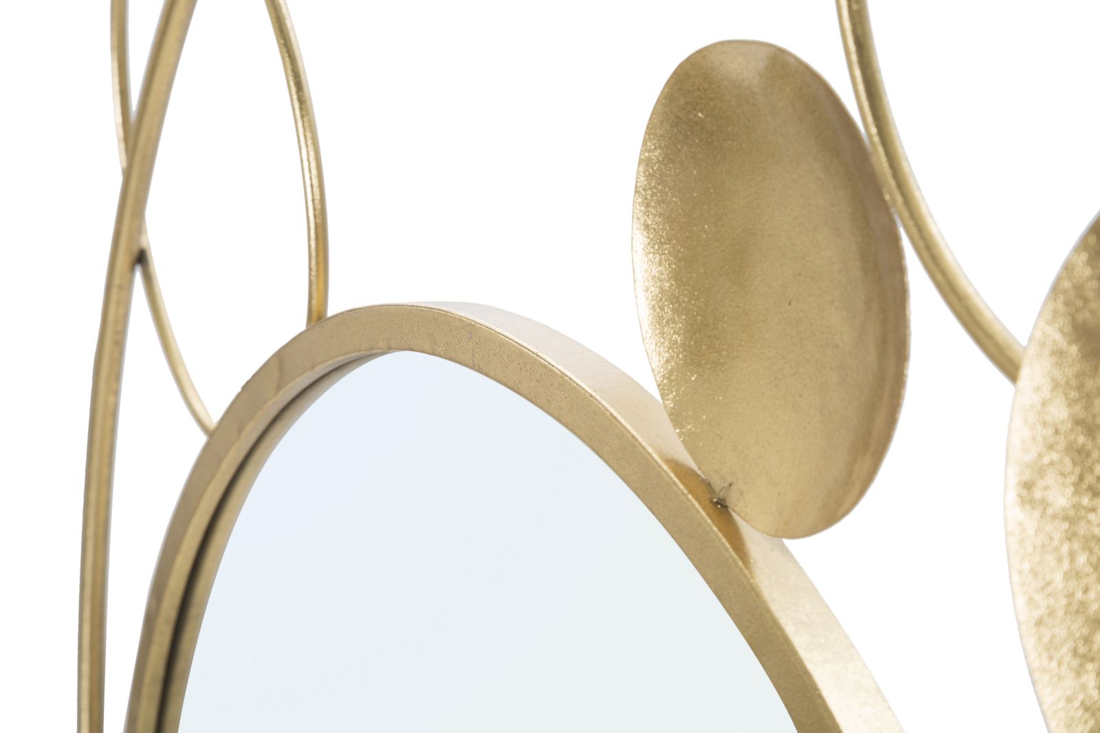 Specchio Planet 90x3x83 cm in Ferro e MDF Oro