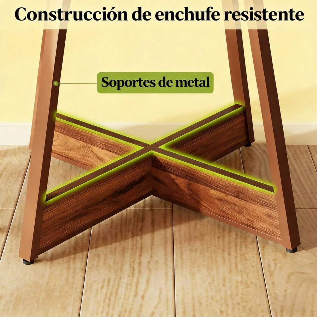 Tavolo da pranzo rotondo 100 cm in MDF marrone, per 2-4 persone, stile country