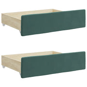 Cassetti da Letto 2 pz Verde Scuro Legno Multistrato e Velluto CFW5355132