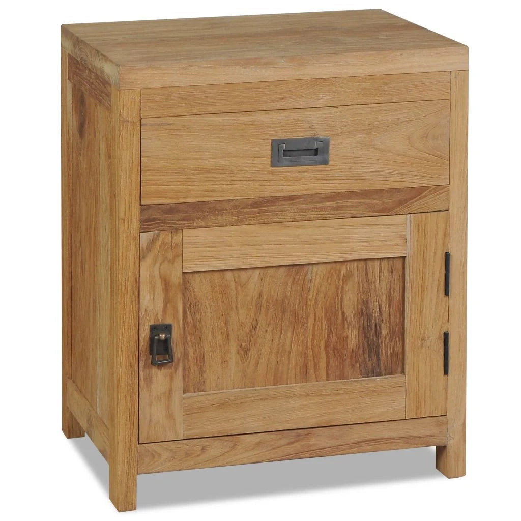 Comodino, cassettiera, armadio, mobili per camera da letto in teak massiccio, 40 x 30 x 50 cm, beige 1402123