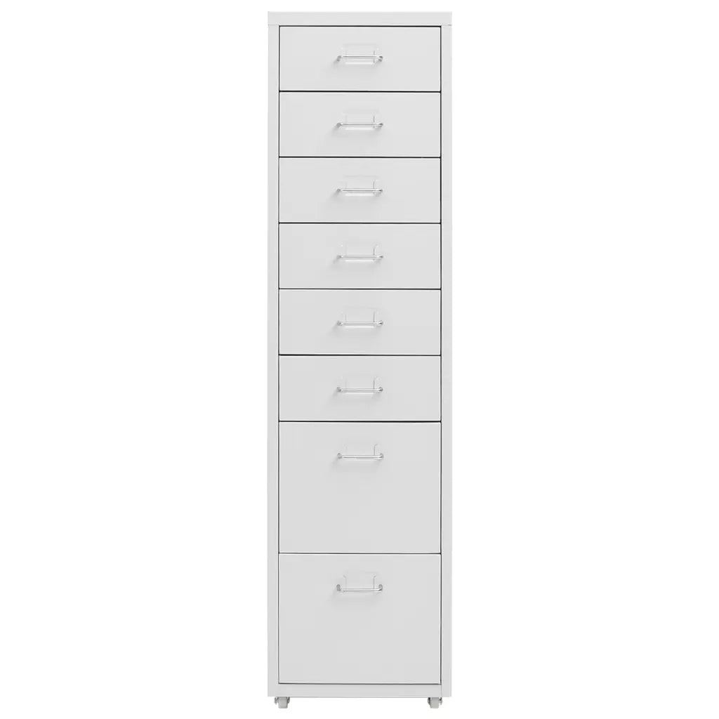 Schedario Mobile Grigio 28x41x109 cm in Metallo