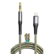 Trade Shop - Cavo Di Collegamento Audio Da Lightning A Jack Aux Da 3,5 Mm 1 Mt Intrecciato Q-yp50 -