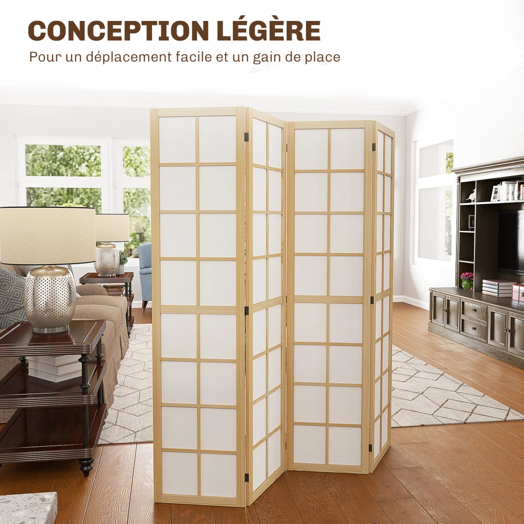 Paravento 4 ante ¨C zephmum ¨C 160x170 cm naturale