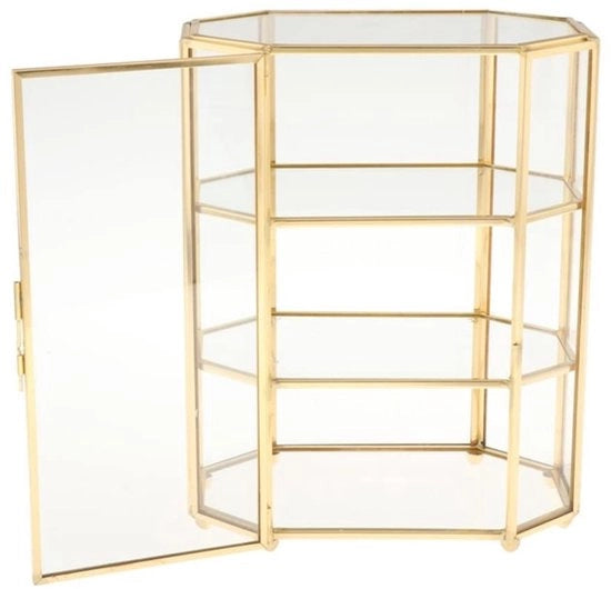 Cassa di vetrina multifunzionale 3 strati - Organizzatore in vetro - Scatola per decorazioni - Vetrina elegante - 21,5 x 16,5 x 10 cm - Duraturo e stile