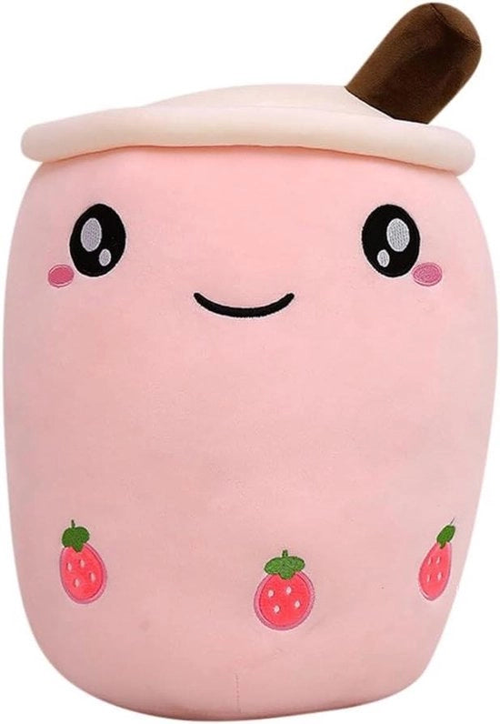 Cuscino di Plush per Bambini con Disegno di Frutta e Motivo di Tazza da Caffè - Design Cartone Animato - 24 cm - Regalo per Bambini - Festa di Compleanno