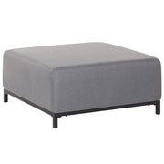 Rivestimento in tessuto grigio ottomana Gambe in alluminio Nero Struttura in metallo Resistente all'acqua per esterni e interni