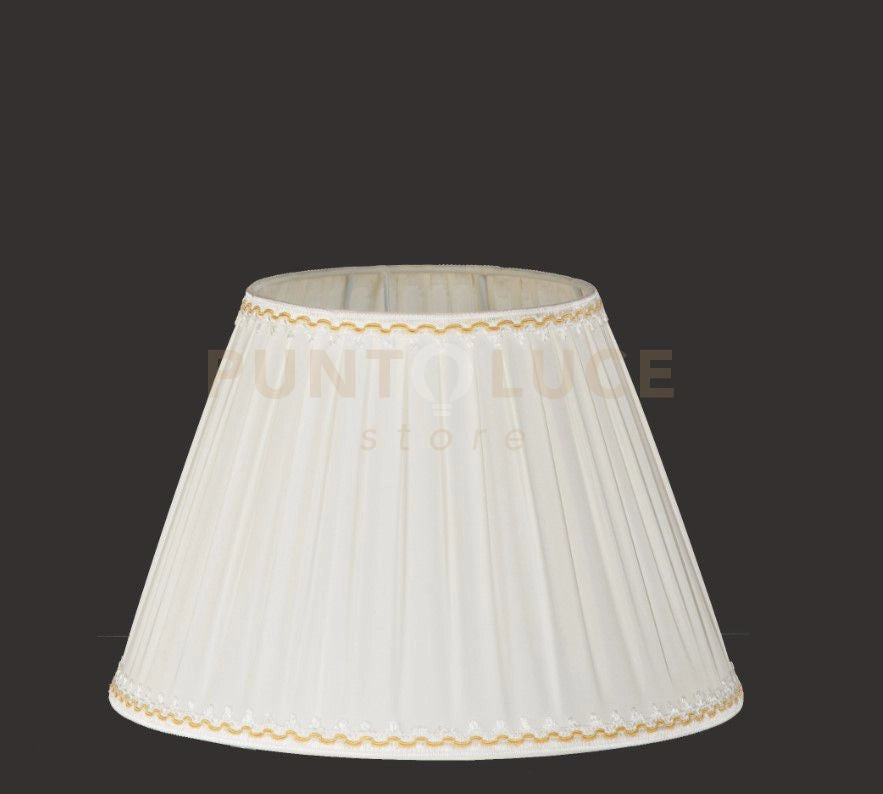 TC 3026 PARALUME DM.40CM AVORIO E ORO ATTACCO E27 PLISSE