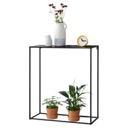 Tavolo a Consolle in Metallo 92x80x32 cm Tavolo da Appoggio - Nero [en.casa]