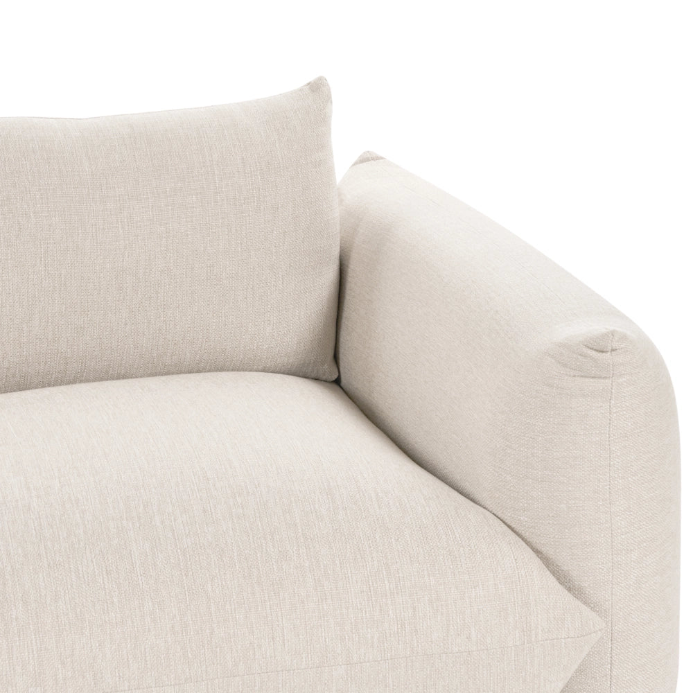 Divano in tessuto Beige chiaro imbottito in poliestere 3 posti con cuscini decorativi Divano da soggiorno
