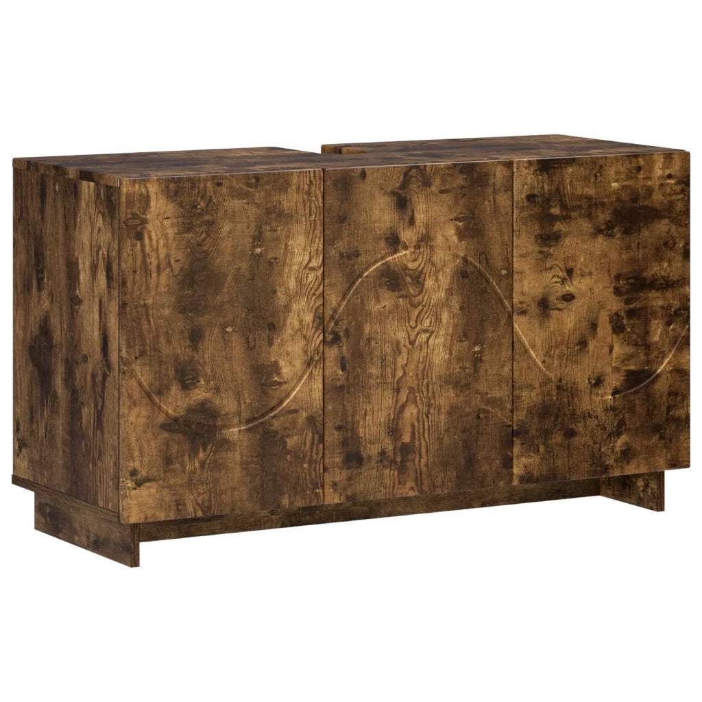 Set mobili da bagno 3 pz Rovere Fumo Legno ingegnerizzato 3433060