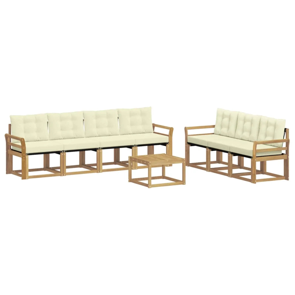 Set di divani da esterno con cuscino 8 pcs Bianco e Crema 3389284