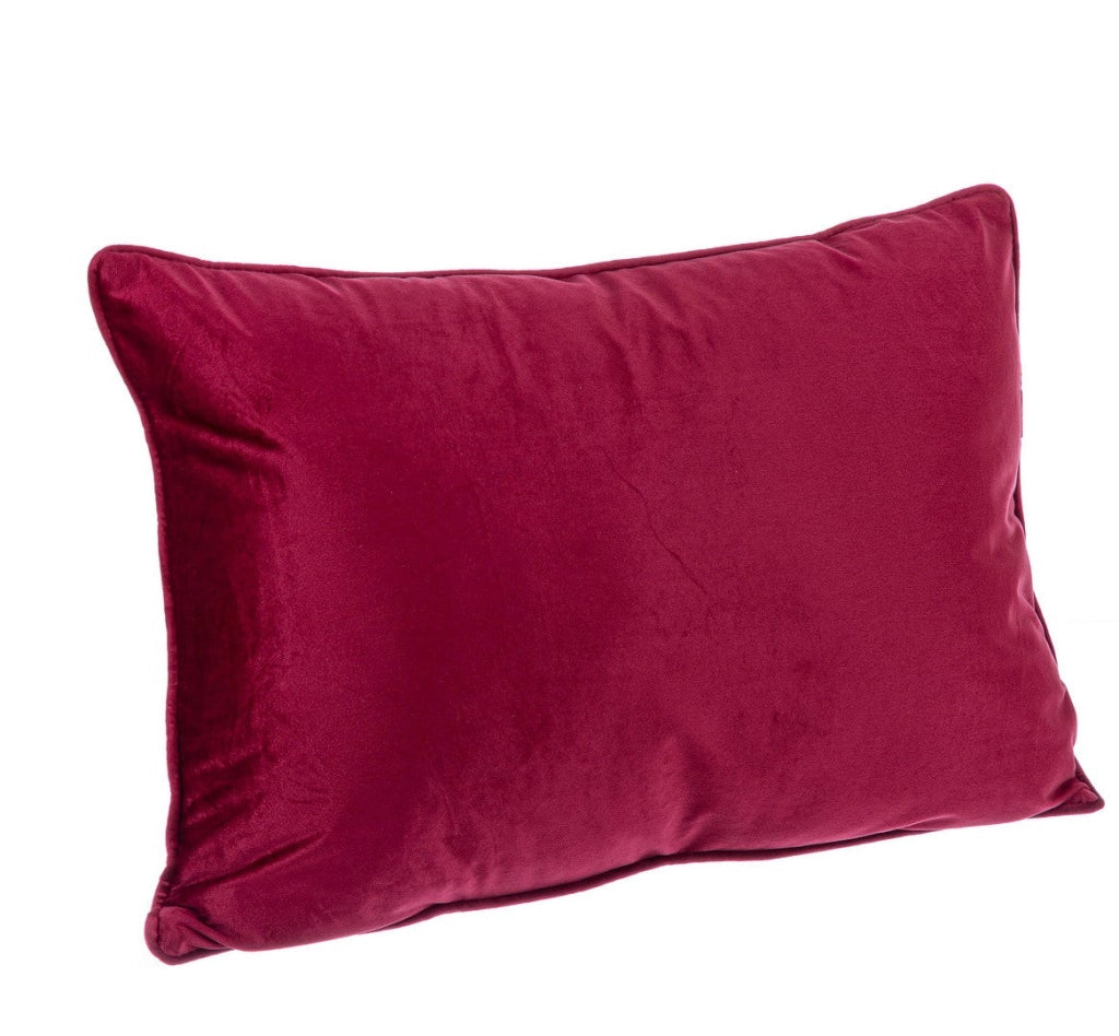 Set di 4 Cuscini Decorativi in Velluto Bordeaux 40x40 - ARCADIA