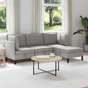 Set di mobili per il soggiorno 4 pcs Grigio chiaro Tessuto 3413800