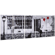 Stampa su Tela con Bambina 80x40 cm 5 Pezzi in Legno di Pino