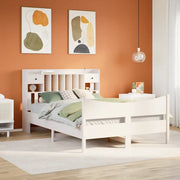vidaXL Giroletto senza Materasso Bianco 150x200 cm Legno Massello Pino
