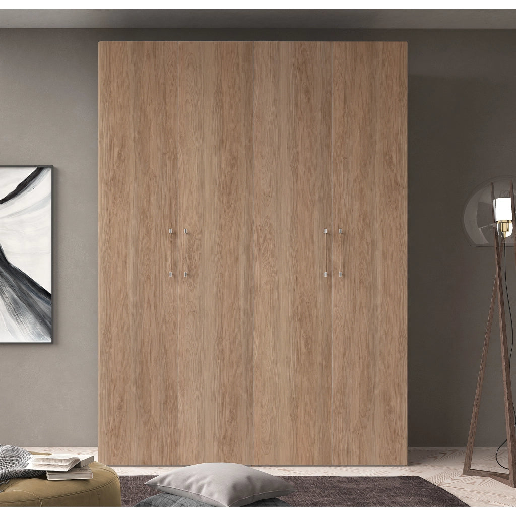 ARMADIO BASIC 4 ANTE BATTENTI 181X58XH247CM NOCE