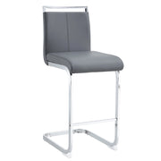 Sedia da bar con schienale e poggiapiedi; set da 2; gambe in metallo argentato; per cucina e soggiorno; 61.5 × 32.0 × 43.0 cm