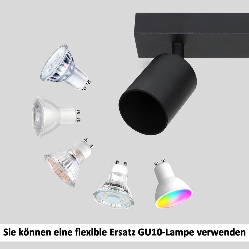 ZMH Faretto da soffitto a 3 luci Moderna plafoniera 42CM GU10 per camera da letto Whonzimmer