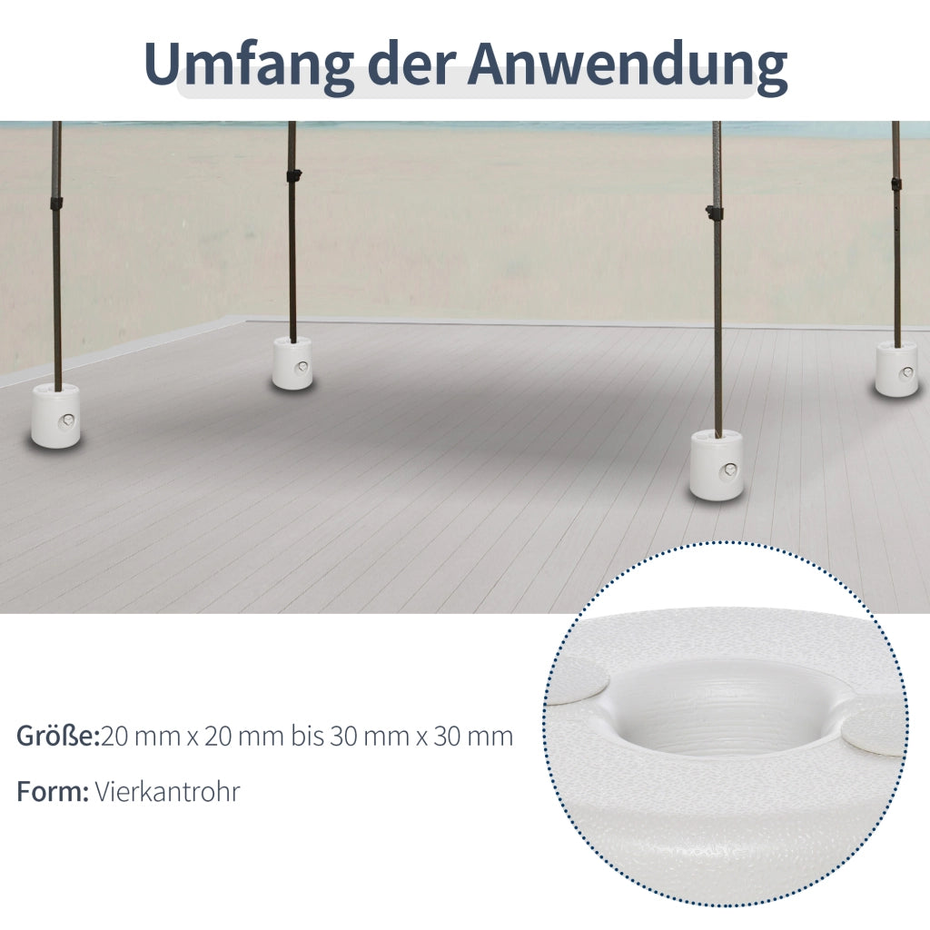 Piedi per tenda da giardino ¨C zephmum ¨C 4 pezzi PE 24x25 cm bianco