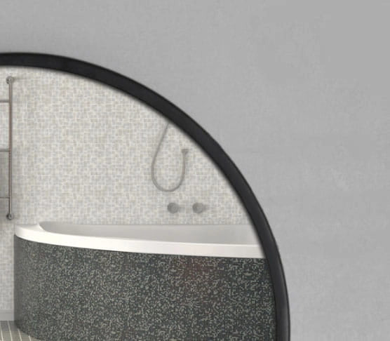 Specchio rotondo VALORA con mensola per bagno e ingresso, nero 80 cm