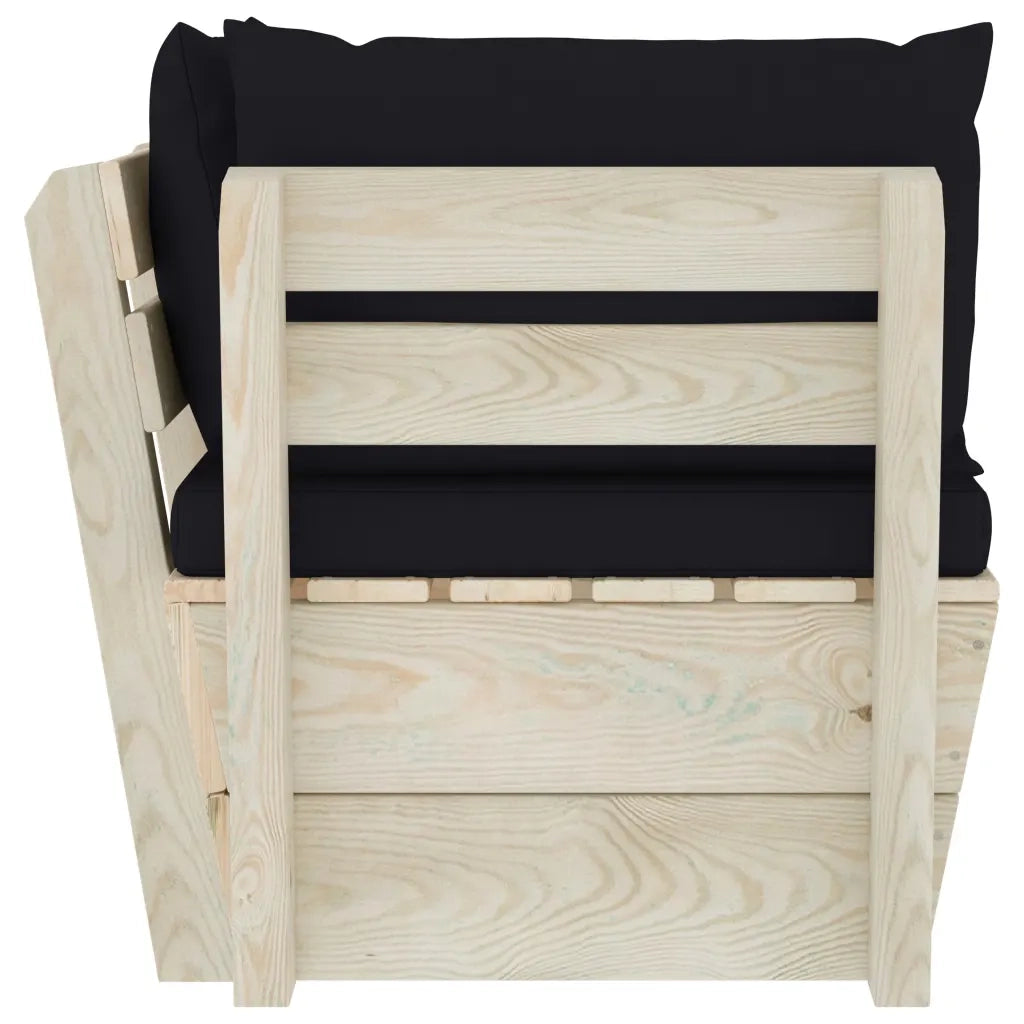 Divano Angolare da Giardino su Pallet e Cuscini Legno di Abete 3063355