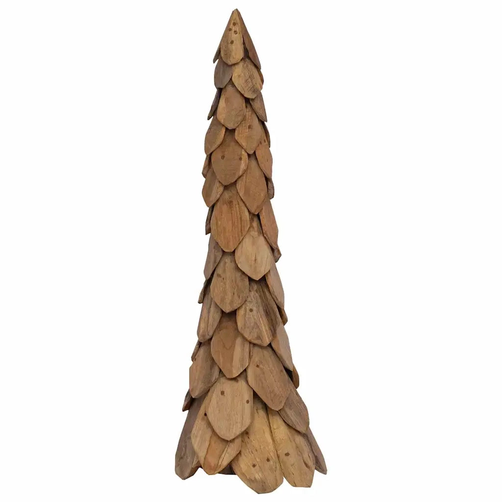 Albero di Natale | Decorazioni natalizie Marrone 111 cm Legno massello di teak