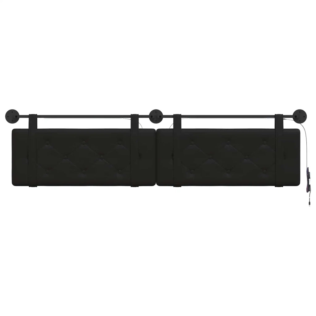 Testiera sospesa Con luce LED Nero Similpelle 3424266