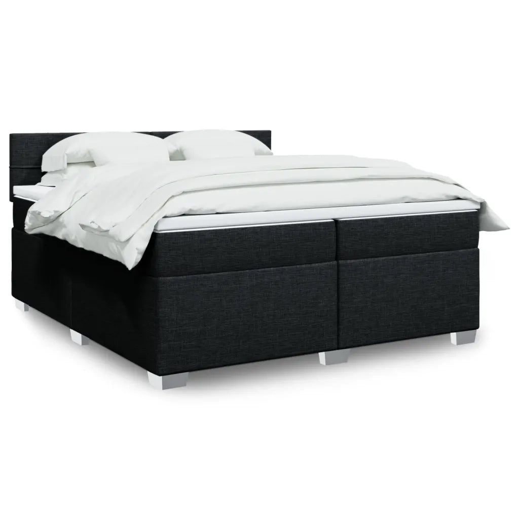 Giroletto a Molle con Materasso Nero 200x200 cm in Tessuto 3285997