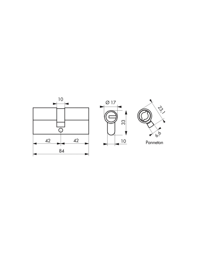 Cilindro europeo Federal S - 40X40mm nichel, anti-sfilamento, anti-perforazione, 5 chiavi reversibili - THIRARD