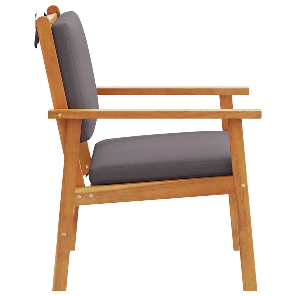 Sedia da Giardino 2 pcs Antracite Legno di Acacia Massello 4106580