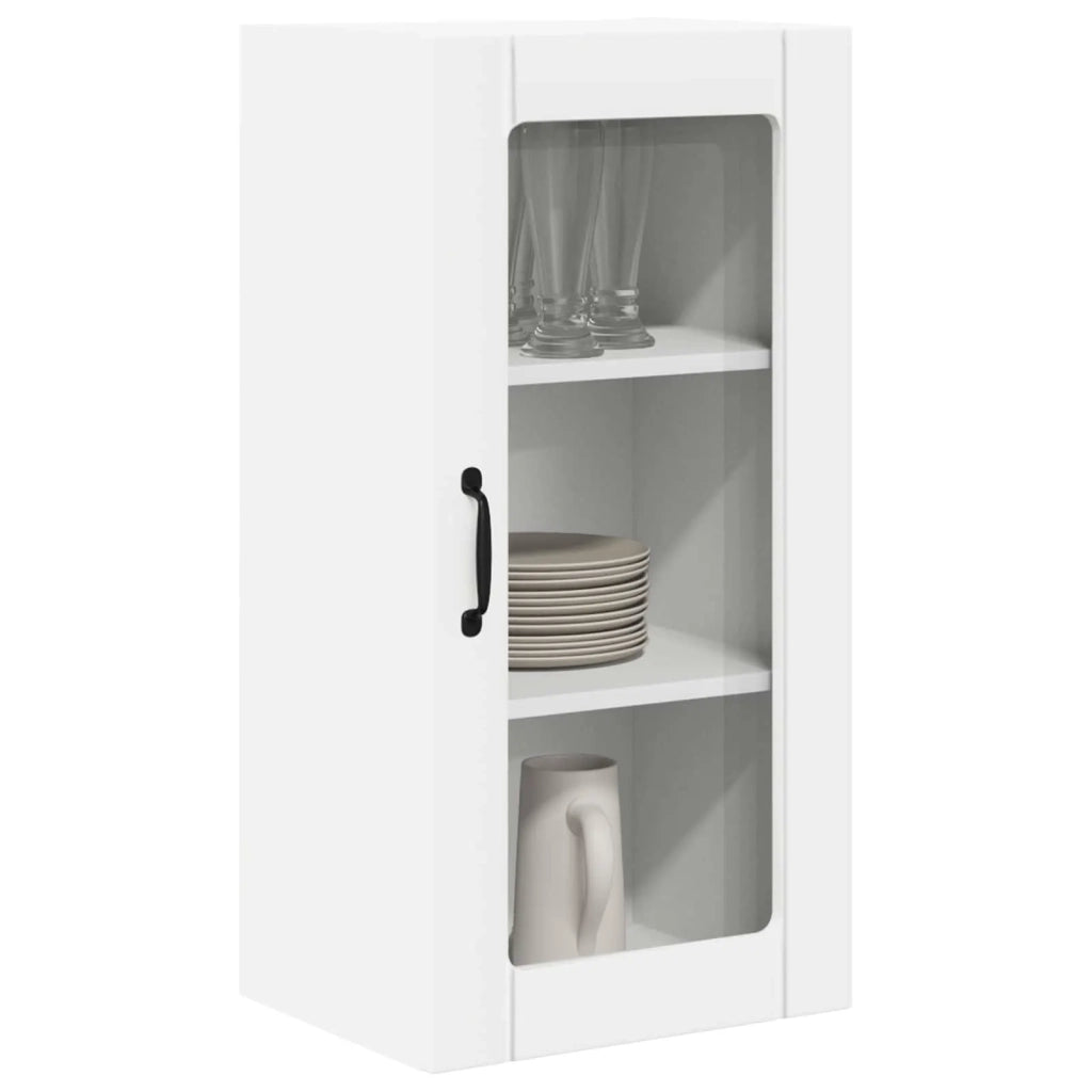 Mobile in vetro da parete PORTO 2 pcs Bianco 40 x 31 x 80 cm 885336