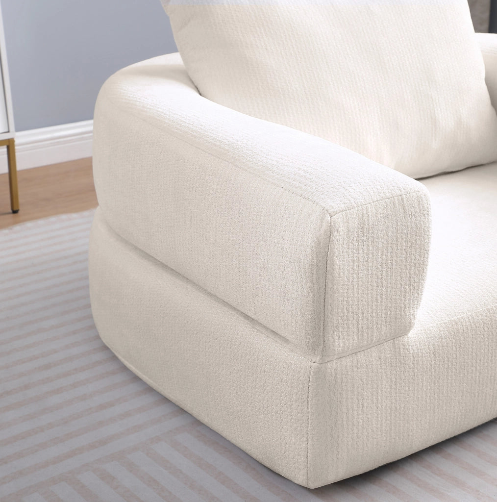 Divano modulare in ciniglia beige