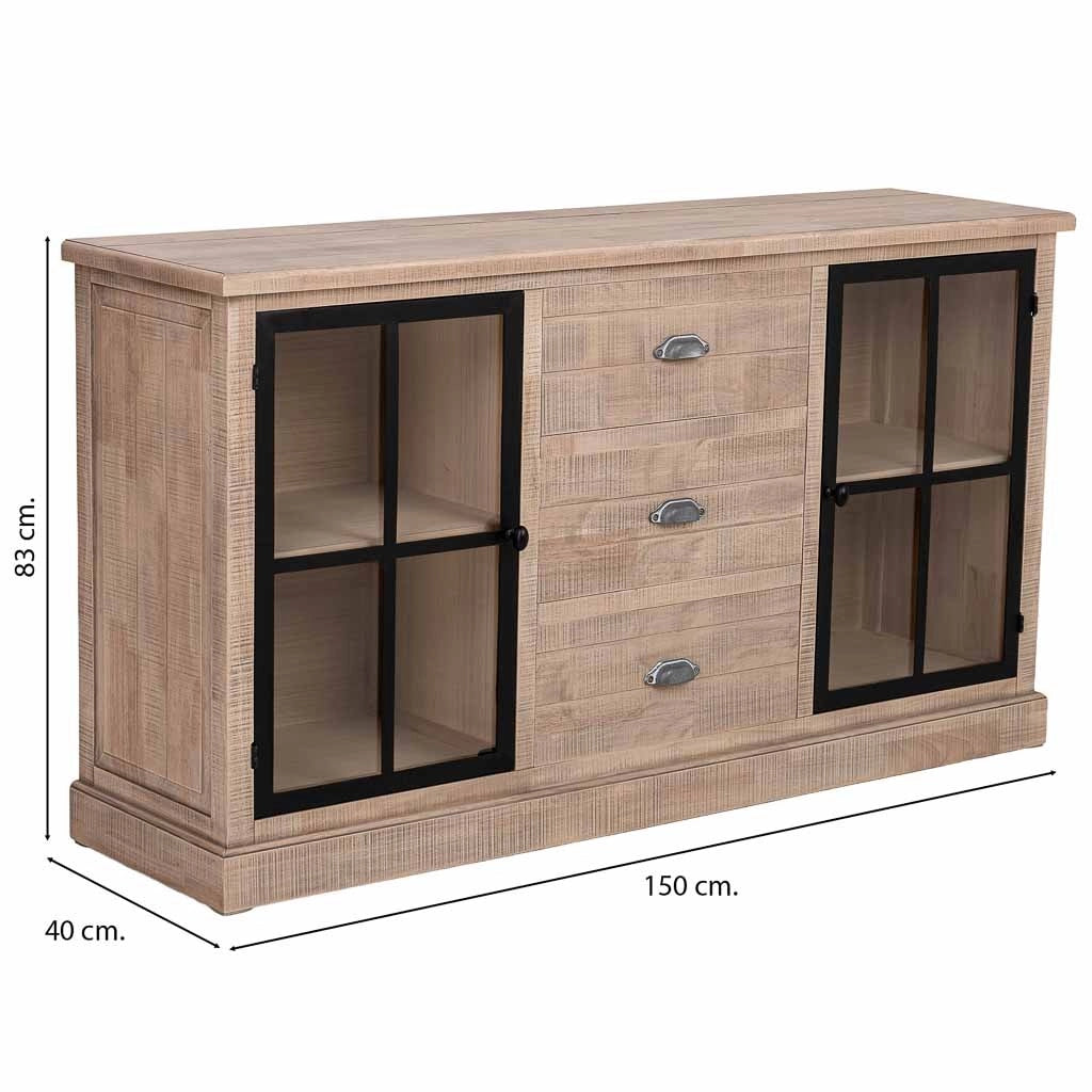 Credenza in legno marrone 150x40x83h cm