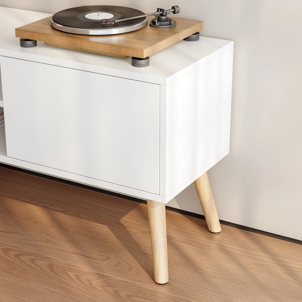 Mobile Porta TV Eskilstuna a 2 Ante e Ripiani 120 x 30 x 47 cm - Bianco [en.casa]