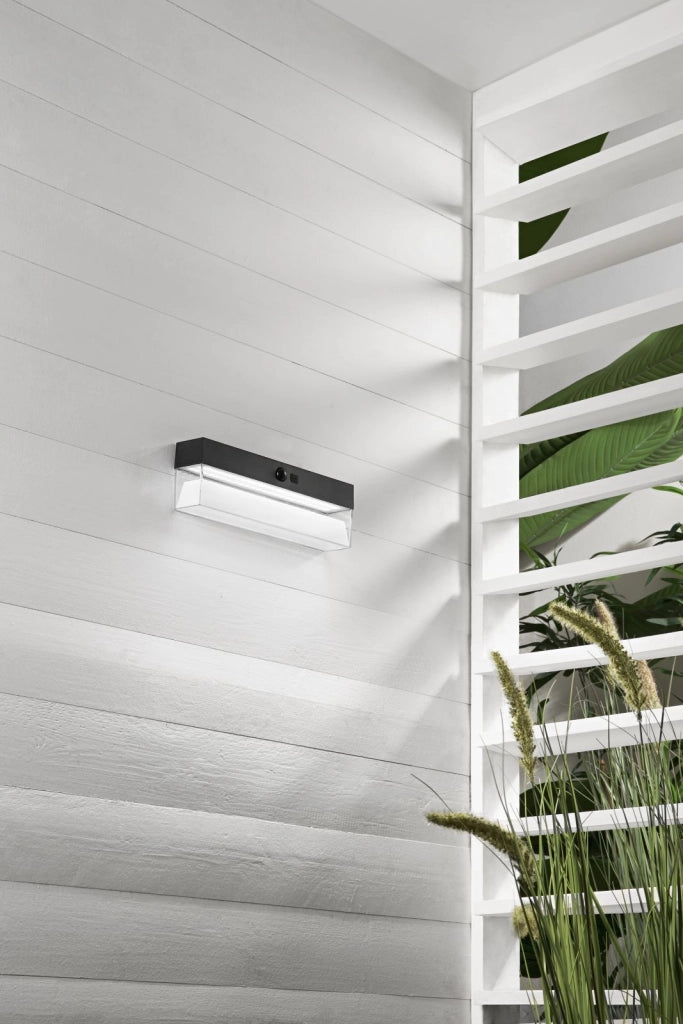 APPLIQUE LED GIZAH RETTANGOLARE 500LM 3000K / 4000K / 6500K CON PANNELLO SOLARE E SENSORI IP54