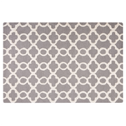 Tappeto Grigio Lana 140 x 200 cm Traliccio Quadrifoglio Trapuntato a Mano Orientale Trifoglio Marocchino