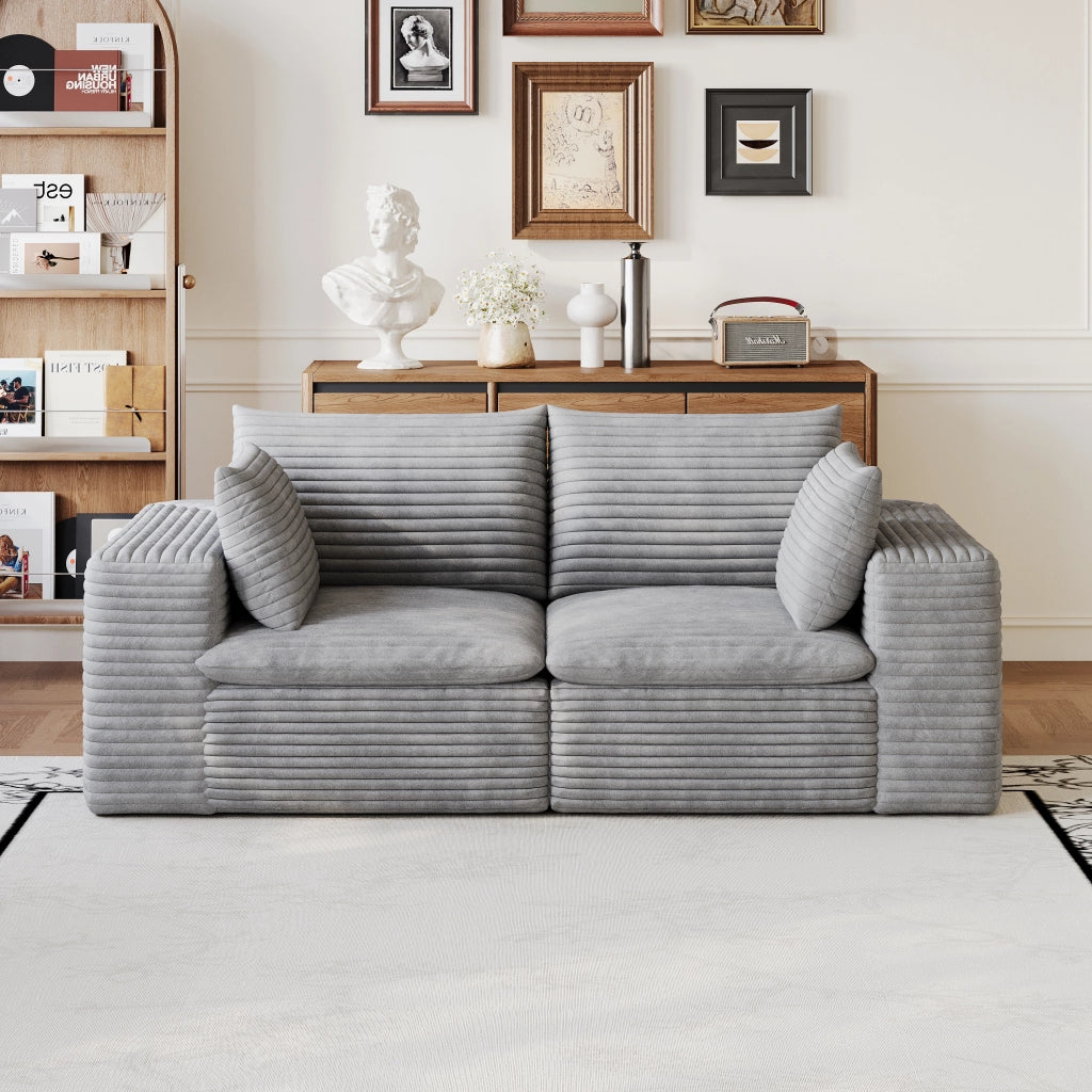 Divano Cloud 180 cm ¨C MINIMAL ¨C Velluto a Coste Grigio Scuro, Imbottito, Senza Montaggio