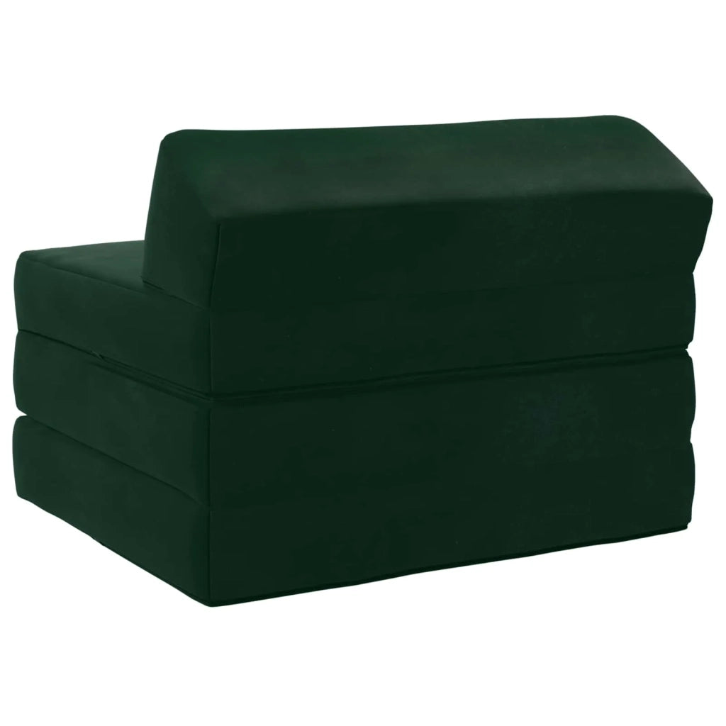 Divano Letto Pieghevole Verde Scuro 200 x 70 x 10 cm Velluto 900026