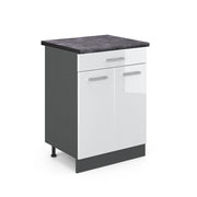 Vicco Base da cucina Bianco lucido 60 cm , PL Antracite