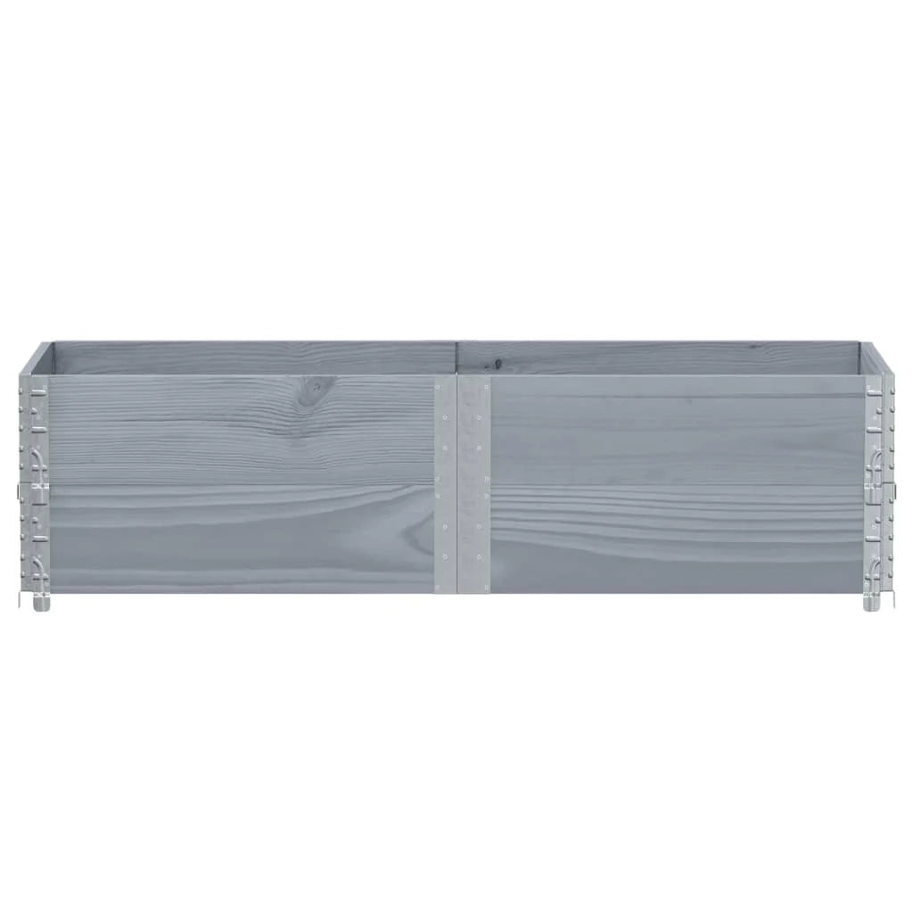 Vassoio per fioriera aiuola rialzata piante fiori terrazza giardino 150 x 50 cm legno massello di pino grigio 02_0037434