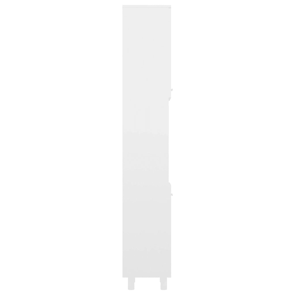 Mobile da Bagno Bianco Lucido 30x30x179 cm in Legno Multistrato 802630