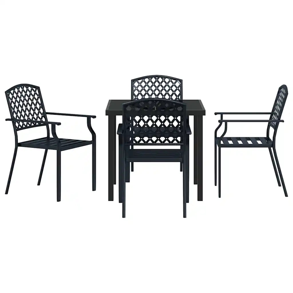 Set da Pranzo per Giardino 5 pcs Antracite