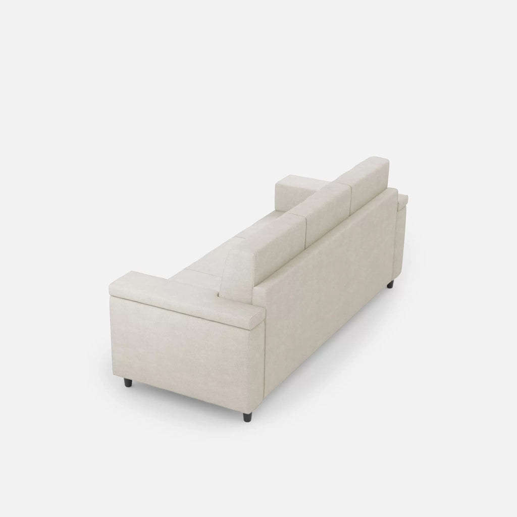 Divano marrak 3 posti (tre sedute da 60cm) misure esterne l.208cm | latte - Mobili 2G